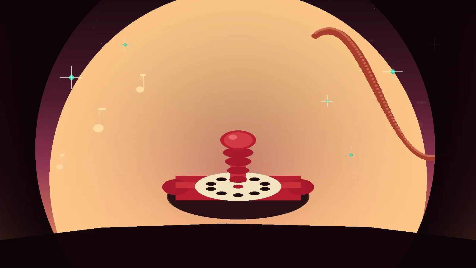 Retro rotary telephone and auburn hair curl illustration for the song Jolene