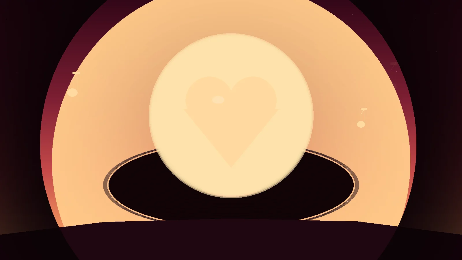 Glowing heart and vinyl record illustration for the song I Will Always Love You